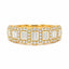 0.74ct Baguette & Brilliant Cut Mined Diamond Halo Ring in 18ct Yellow Gold