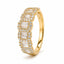 0.74ct Baguette & Brilliant Cut Mined Diamond Halo Ring in 18ct Yellow Gold