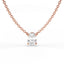 North-South Set Pendant - 18ct Gold Four-Claw Oval Diamond Necklace