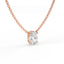 North-South Set Pendant - 18ct Gold Four-Claw Oval Diamond Necklace