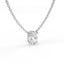 North-South Set Pendant - 18ct Gold Four-Claw Oval Diamond Necklace