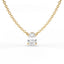 North-South Set Pendant - 18ct Gold Four-Claw Oval Diamond Necklace