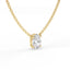 North-South Set Pendant - 18ct Gold Four-Claw Oval Diamond Necklace