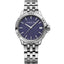 Classic Ladies Quartz Aubergine Purple Frosted Dial Steel Date Watch