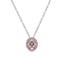 18ct Rose & White Gold Pink Diamond Halo Pendant