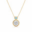 1.00ct Laboratory-Grown Diamond & Topaz Bezel Pendant in 9ct Yellow Gold