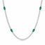 Emerald and Diamond Tennis Necklace in 18ct White Gold