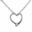 9ct White Gold Diamond Open Heart Pendant with 45cm Chain