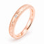Filigree Engraved Ring with Hammer-Set Brilliant Cut Diamond - 9ct Rose Gold band