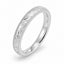 Filigree Engraved Ring with Hammer-Set Brilliant Cut Diamond - 18ct White Gold band