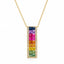 Rainbow Sapphire & Diamond Pendant in 18ct Yellow Gold