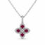 18ct White Gold Ruby & Diamond Flower Pendant