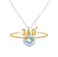 18ct White Gold Round Aquamarine & Diamond Halo Necklace