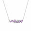 18ct White Gold Pink Sapphire & Diamond Bar Necklace