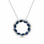 18ct White Gold Blue Sapphire & Diamond Circle Necklace