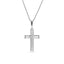 9ct White Gold Bevelled Edge Cross Pendant