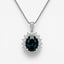 4.73ct Australian Teal Sapphire Halo Pendant in 18ct White Gold