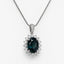 4.73ct Australian Teal Sapphire Halo Pendant in 18ct White Gold