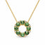 1.61ct Australian Teal Sapphire Circle Pendant in 18ct Yellow Gold