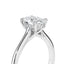 Oval Cut Diamond Engagement Ring with Sleek Plain Band and Hidden Halo