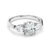 Oval trilogy engagement ring