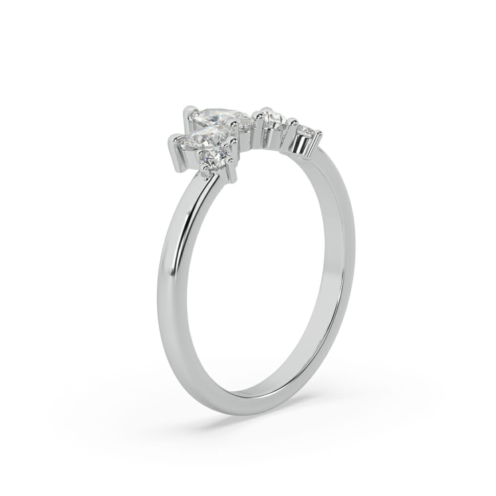 Crown diamond wedding ring