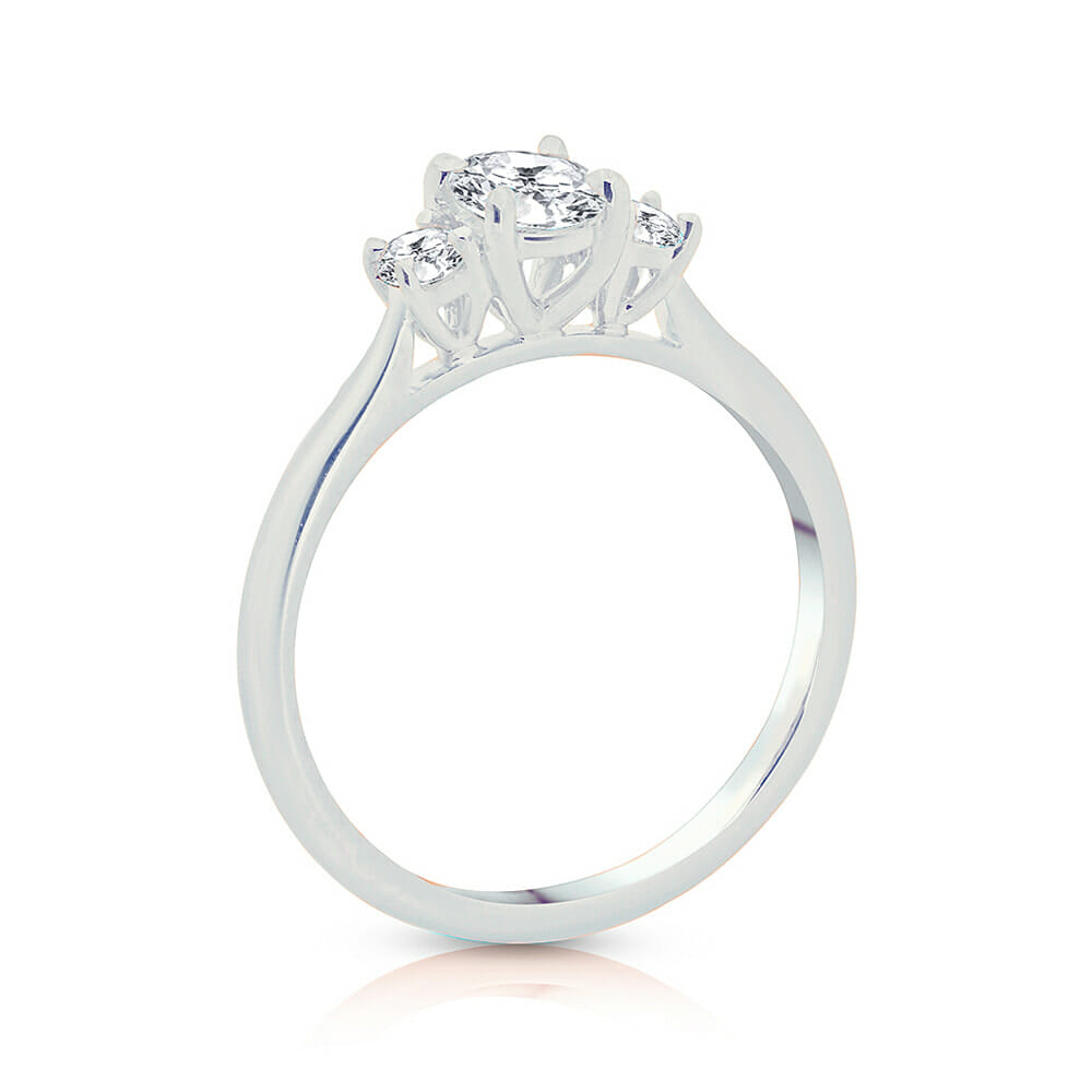 Oval Trilogy Engagement ring