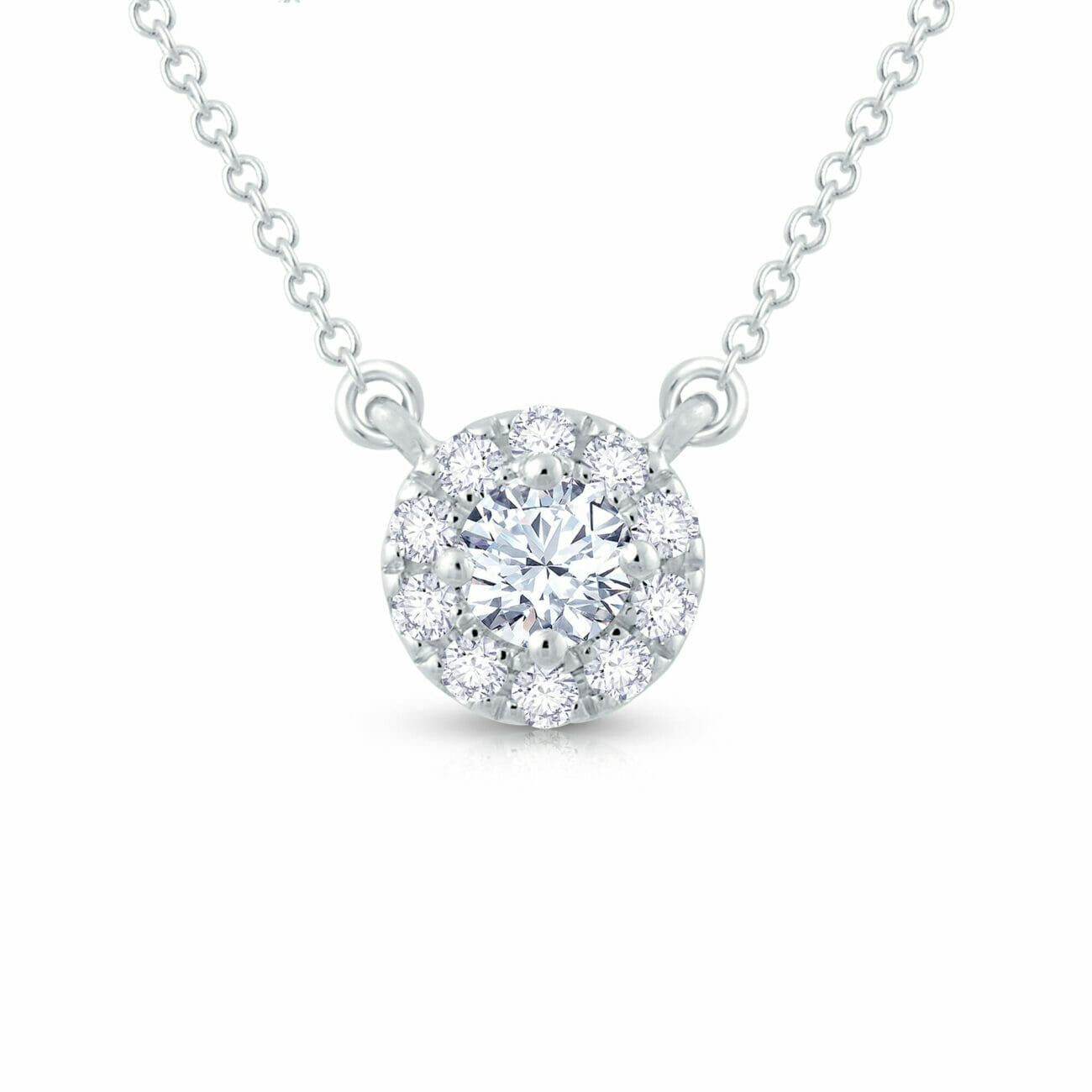 diamond halo necklace