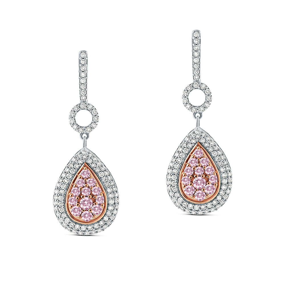 argyle pink drop earrings