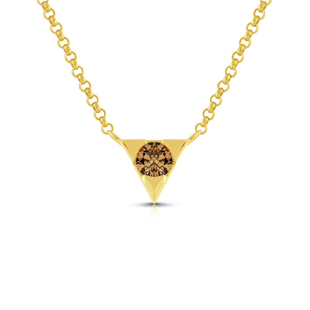 Triangle chocolate diamond pendant