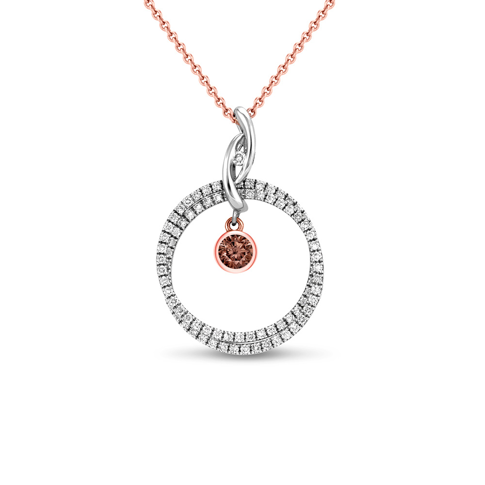 Argyle chocolate diamond circle pendant