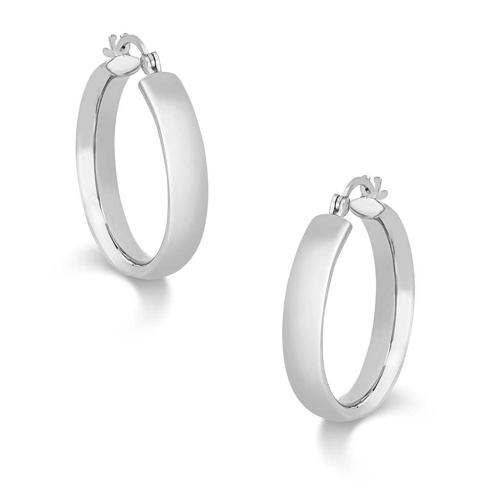 20mm White gold hoops