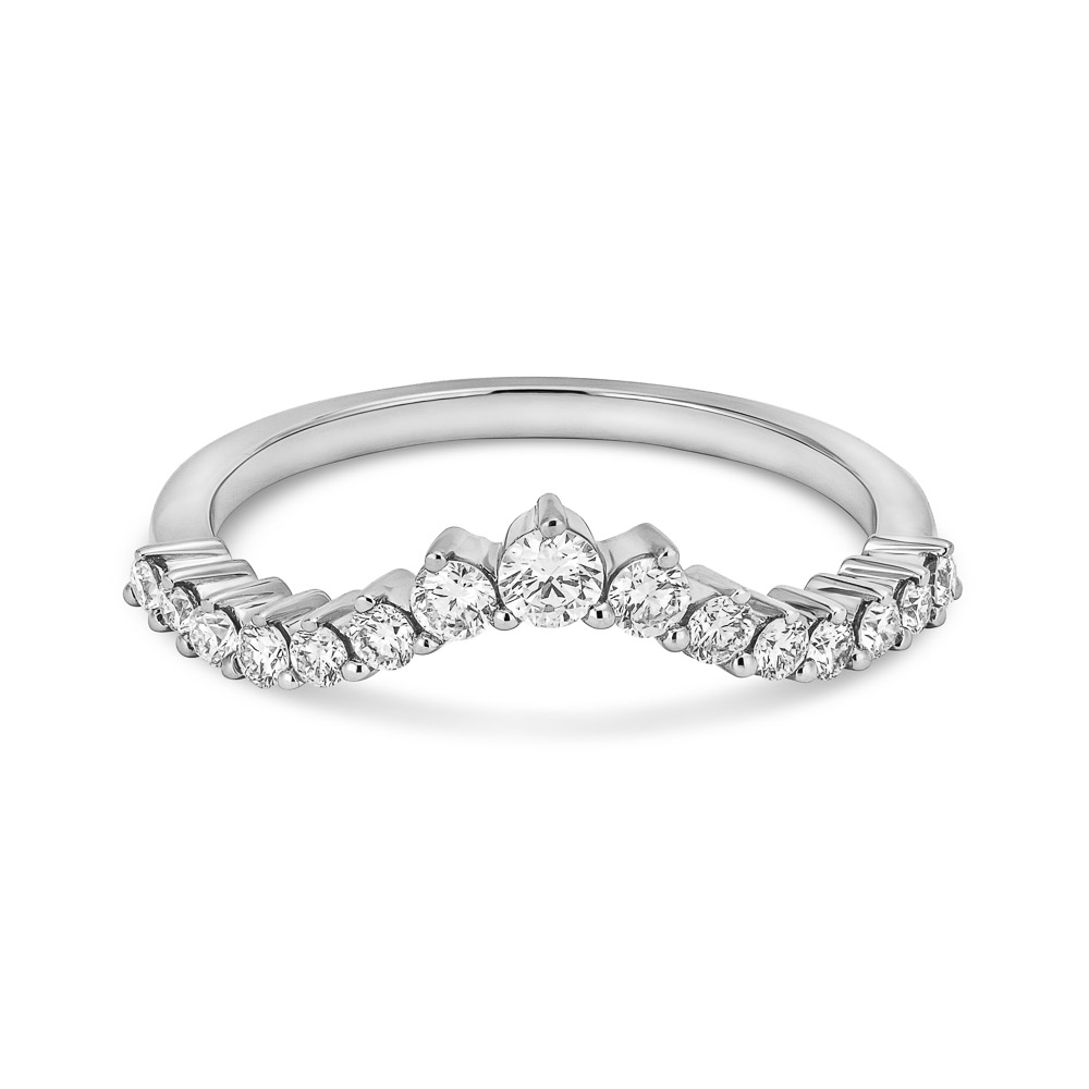 Diamond curved ring