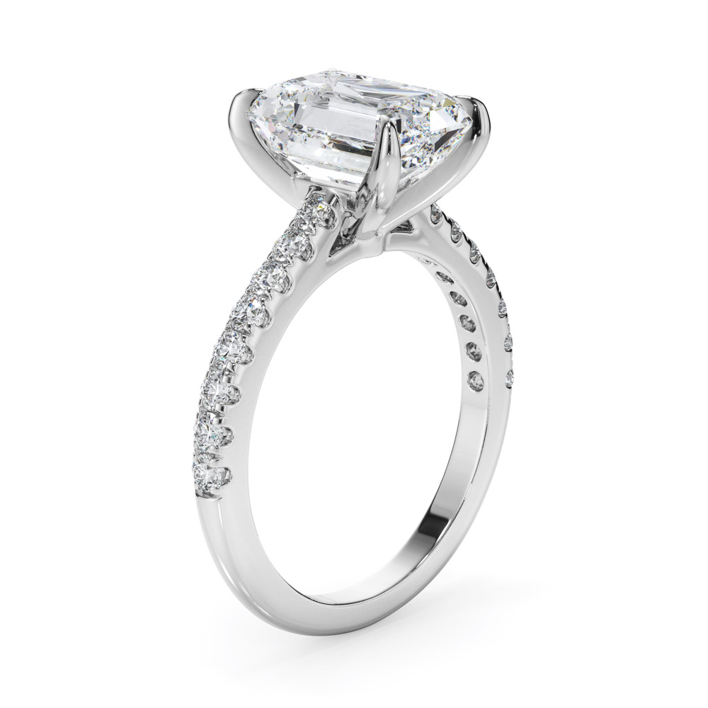 Radiant cut engagement ring