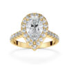 Pear halo engagement ring