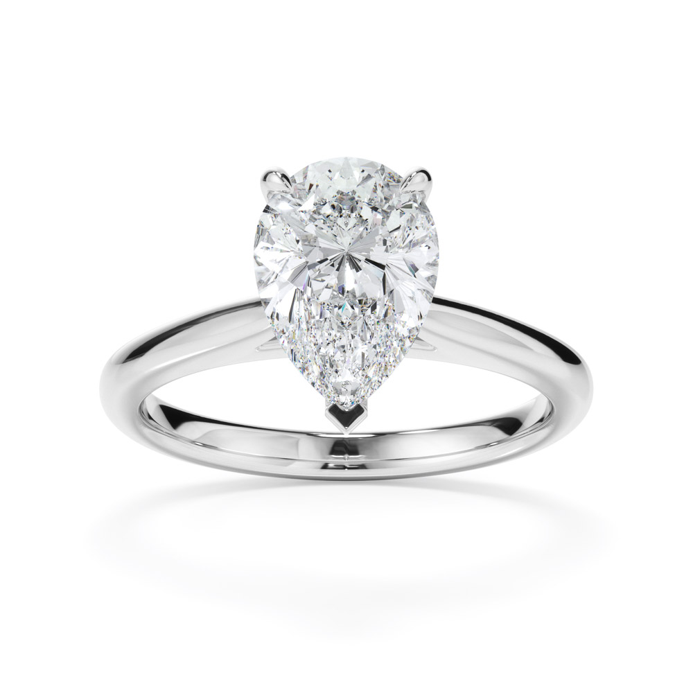 Pear Hidden Halo Engagement Ring