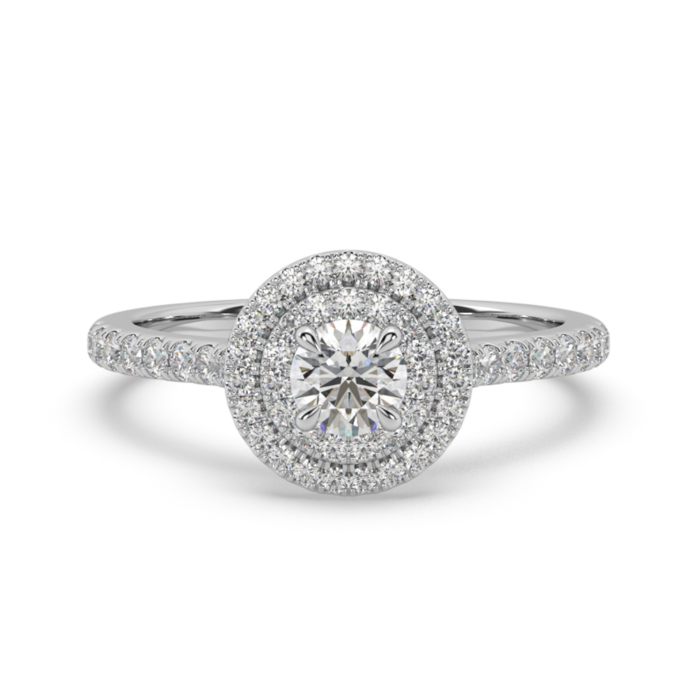 Double halo engagement ring