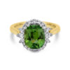Green tourmaline halo ring
