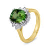 Green tourmaline halo ring