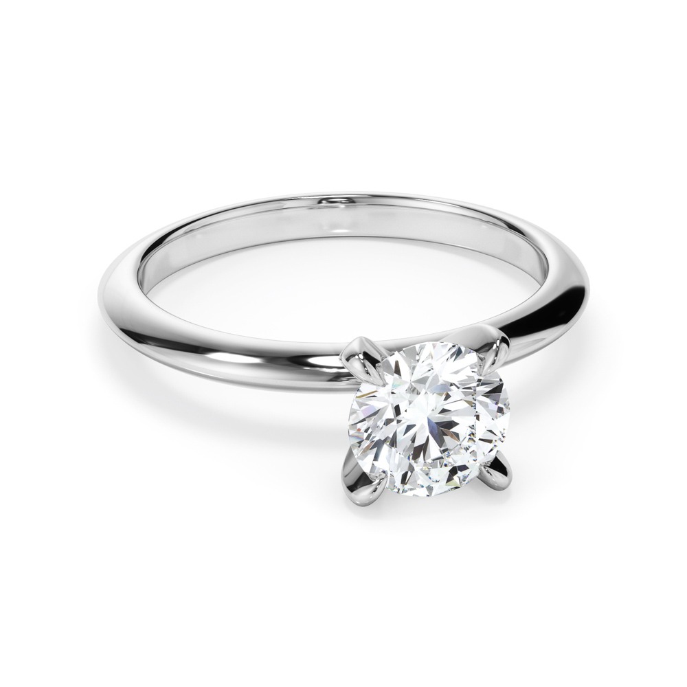 Round solitaire engagement ring