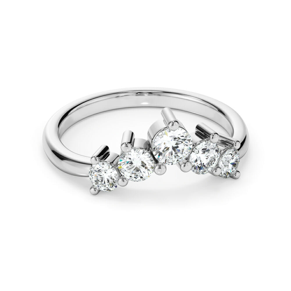 Curved Diamond Crown Ring