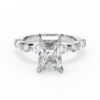 Radiant cut Engagement ring with marquise and round cut diamond band