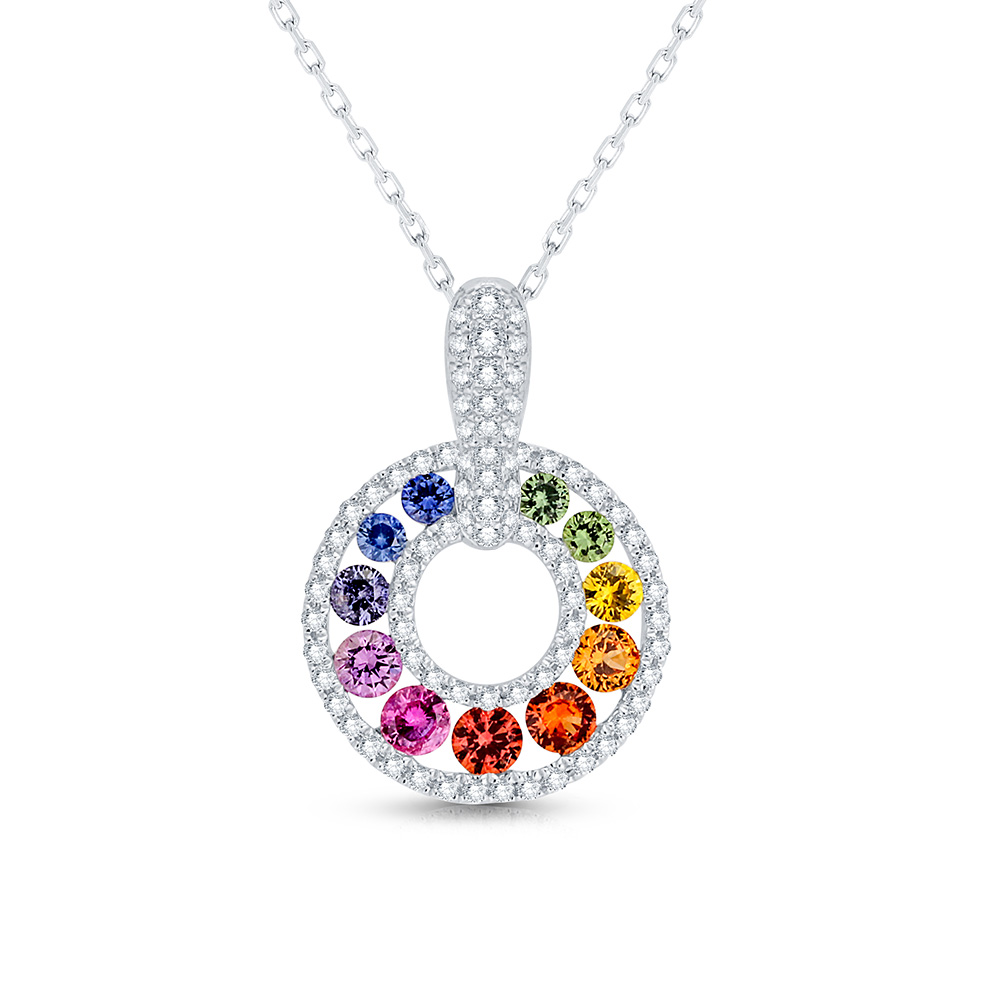 Rainbow sapphire pendant