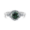 Sapphire diamond halo ring