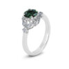 Sapphire diamond halo ring