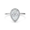 Pear halo engagement ring