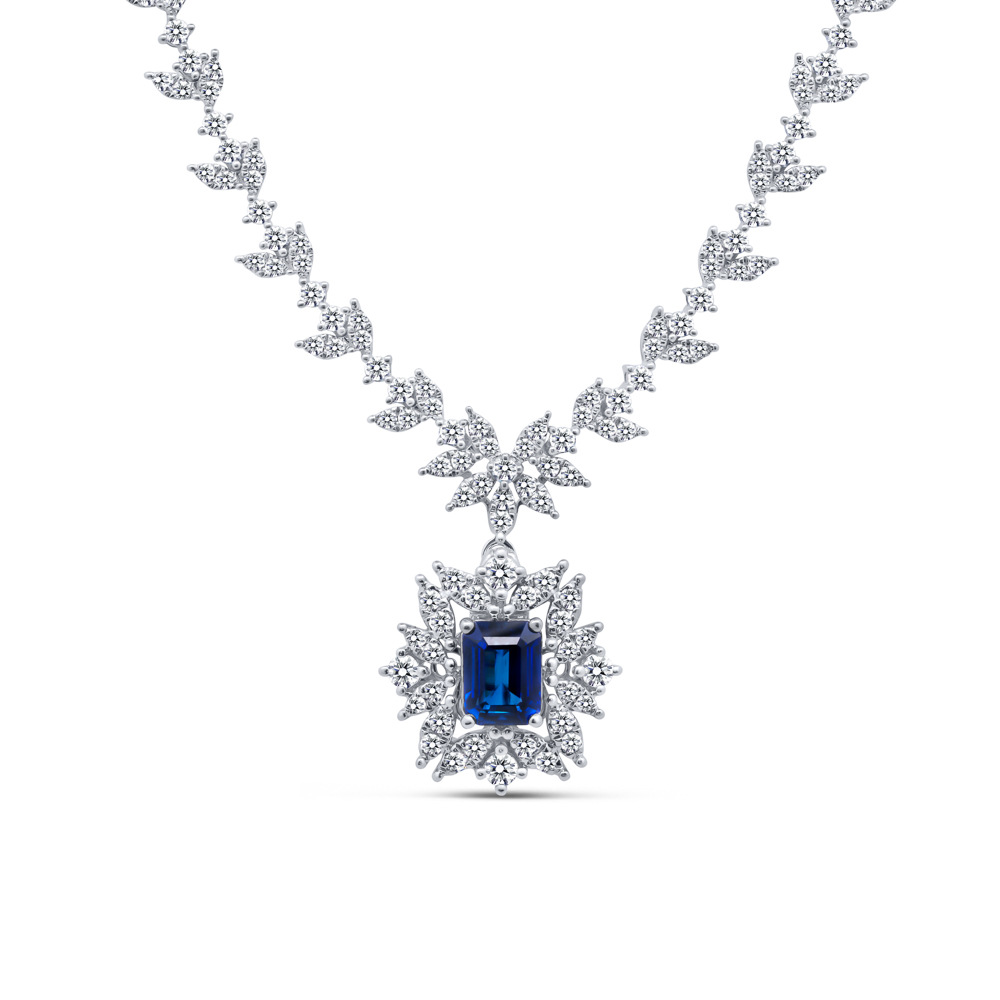 Sapphire and diamond necklace