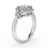 Cushion cut halo ring with marquise cut halo diamonds 4701